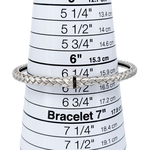 Vintage DL Sterling Silver 925 14K Gold Basket Weave Hinge Cuff Bracelet 6.25" - Picture 7 of 9